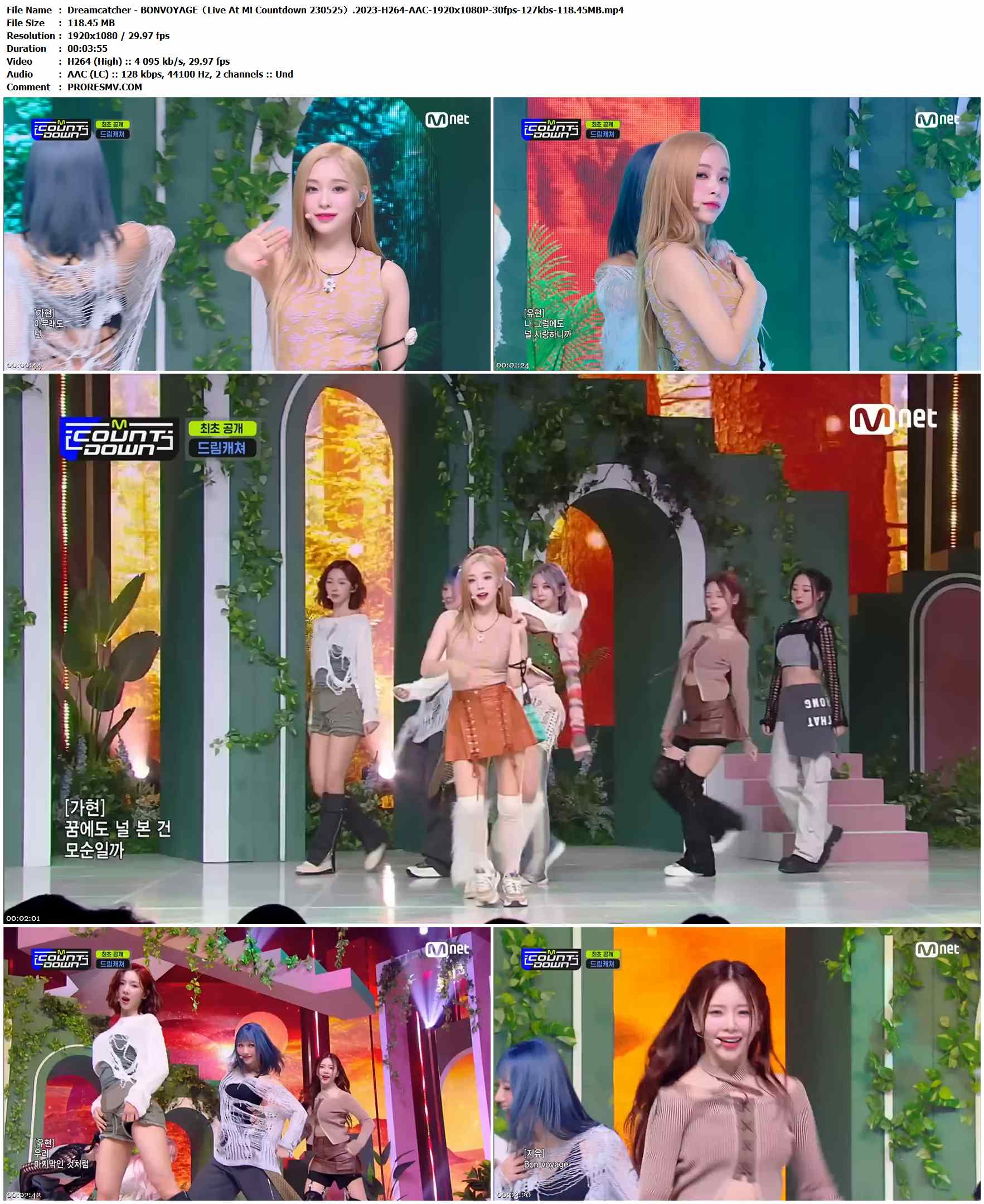 Dreamcatcher - BONVOYAGE（Live At M! Countdown 230525）.2023-H264-AAC-1920x1080P-30fps-127kbs-118.45MB官方MV_高清MV